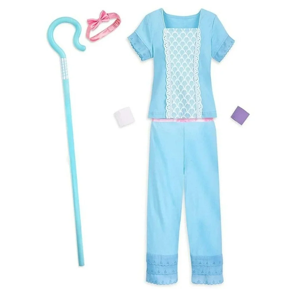 New Disney Store Girls Toy Story 4 Bo Peep Costume with Shepherds Crook Sz 4